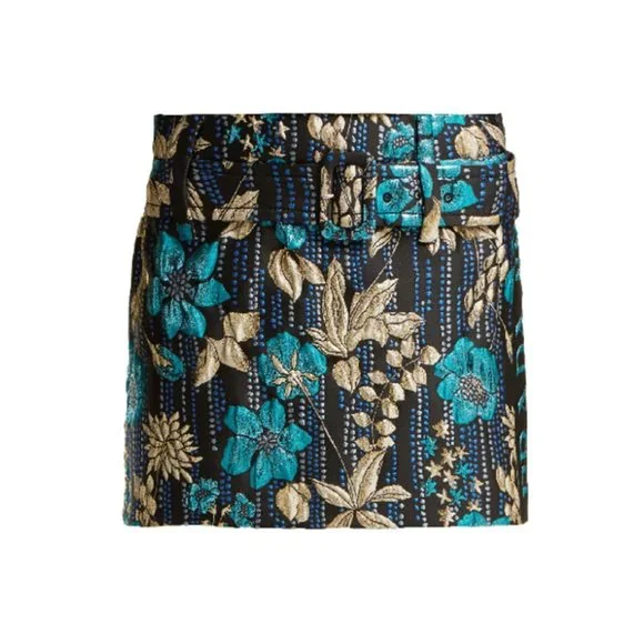 スカート PRADA 'Genziana' skirt Multicolor Prada | Skirts | Prada Belted Metallic Floral Brocade Mini
